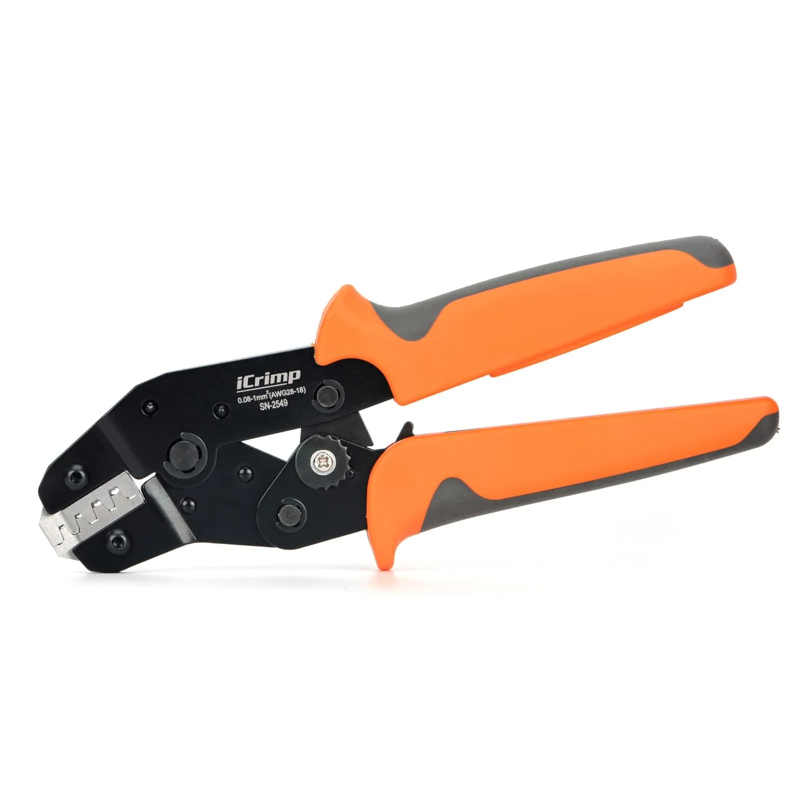 IWISS SN-2549 Ratcheting Wire Crimping Tool for Dupont & JST Terminals, AWG28-18 (0.08-1.0mm²) | Precision Crimping Pliers — SN-2549