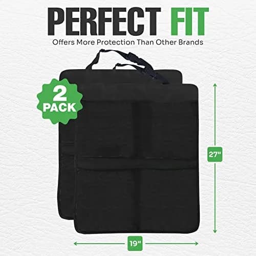 lebogner Back Seat Cover for Kids + 4 Pocket Organizer | Waterproof X-Large Car Seat Protector (19" x 27") thumbnail 7