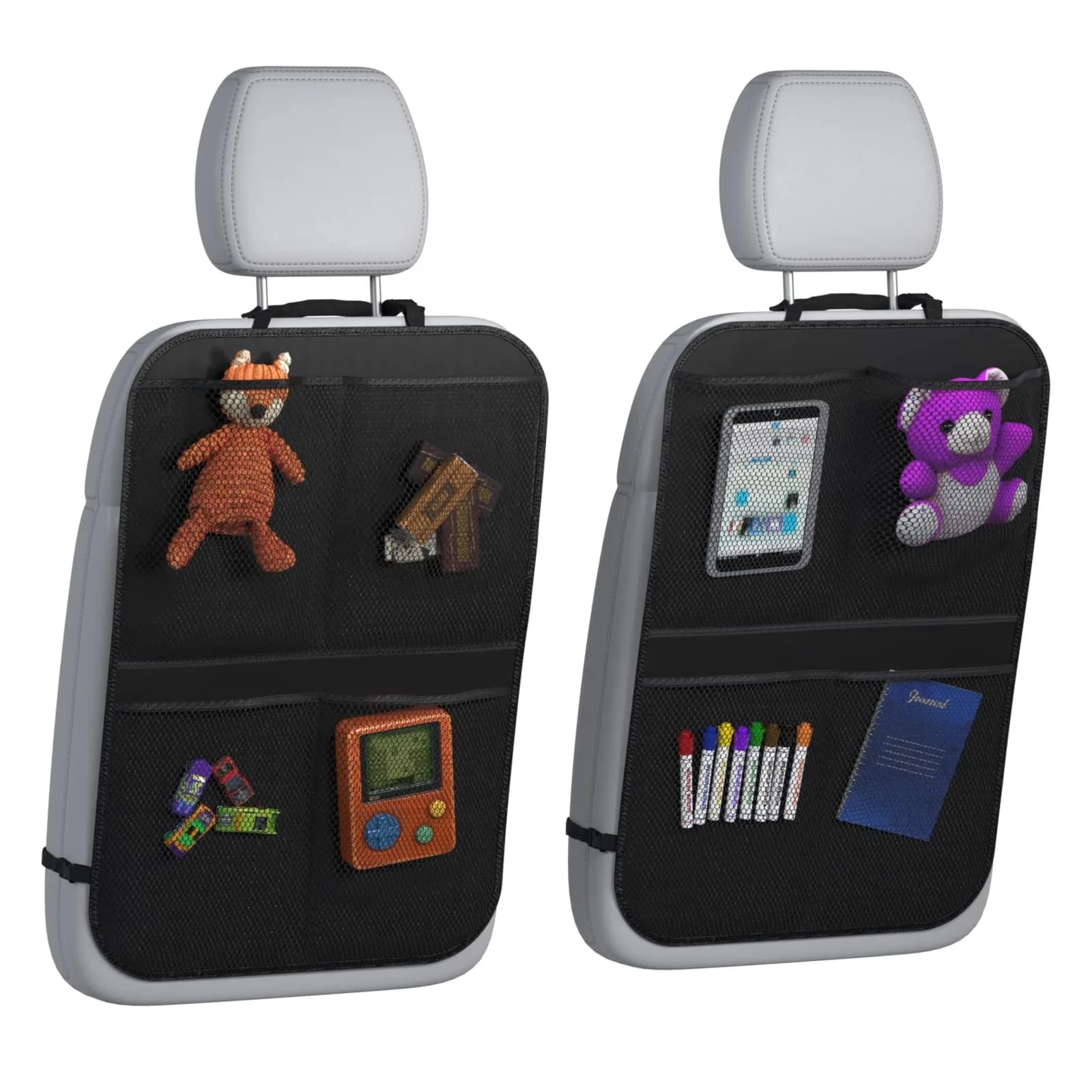 lebogner Back Seat Cover for Kids + 4 Pocket Organizer | Waterproof X-Large Car Seat Protector (19" x 27")