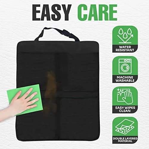 lebogner Back Seat Cover for Kids + 4 Pocket Organizer | Waterproof X-Large Car Seat Protector (19" x 27") thumbnail 4