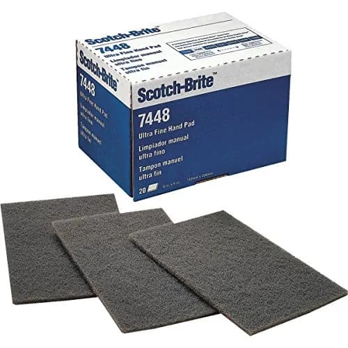 3M Scotch-Brite Ultra Fine Hand Pad 7448 - 20 Count | 2000-2500 Grit Silicon Carbide thumbnail 1