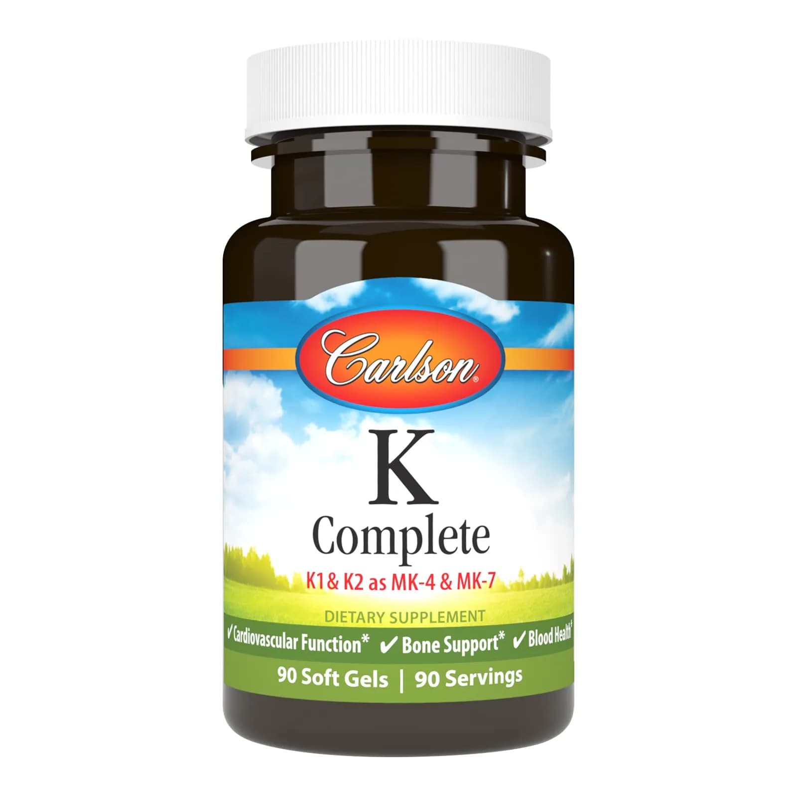 Carlson K Complete Vitamin K-1, K2 as MK-4, 90 Softgels - main product image