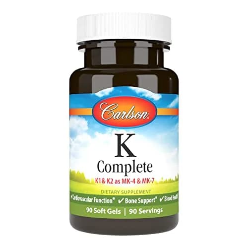 Carlson K Complete Vitamin K-1, K2 as MK-4, 90 Softgels thumbnail 1