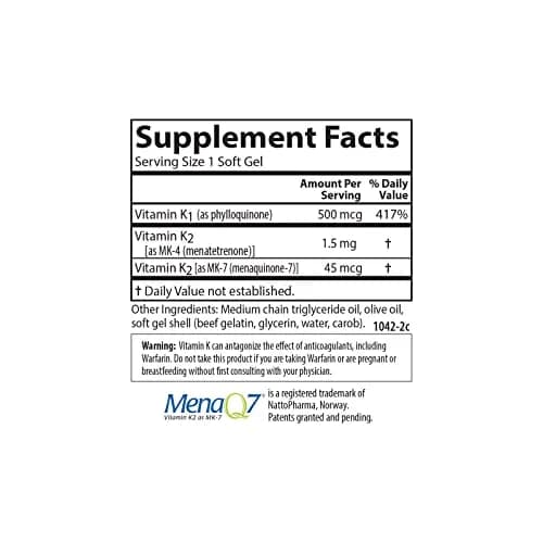 Carlson K Complete Vitamin K-1, K2 as MK-4, 90 Softgels thumbnail 4