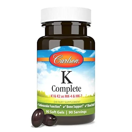Carlson K Complete Vitamin K-1, K2 as MK-4, 90 Softgels thumbnail 5