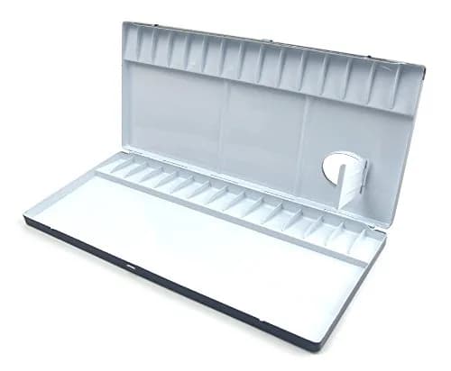 Color Around Aluminum Watercolor Palette 30 Well | Durable, Portable & Easy to Use (11.9"x5.4"x0.8") thumbnail 1
