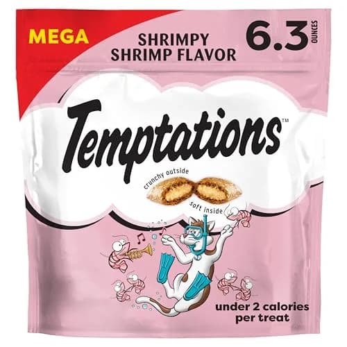 Temptations Classic Crunchy Soft Cat Treats, Shrimpy Shrimp Flavor, 179g (6.3 oz) | Under 2 Calories Per Treat thumbnail 1