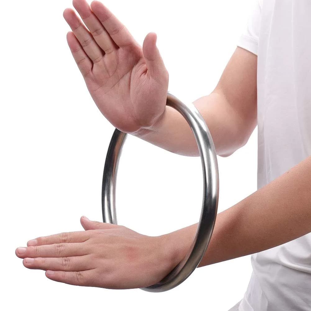 HYOUT Wing Chun Stainless Ring Yewen Sau Sticky Hand Strength Training Tsun Siu Lum Kung Fu Self Defense Gun 21 cm (8.27 inch) - main product image