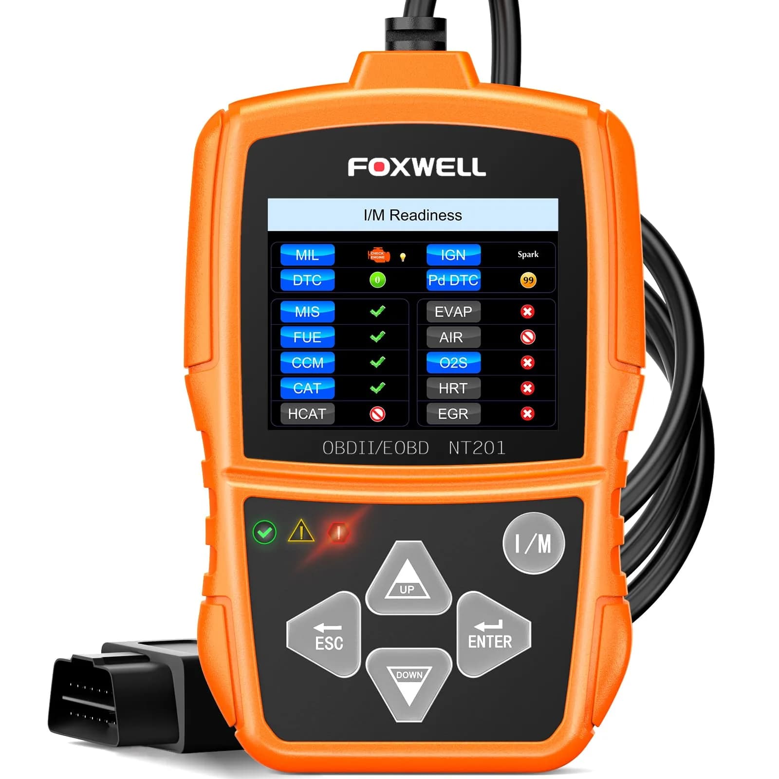 FOXWELL NT201 OBD2 Scanner Engine Code Reader for Cars and Trucks | Reads & Clears Check Engine Light, Live Data, Emissions Readiness - main product image