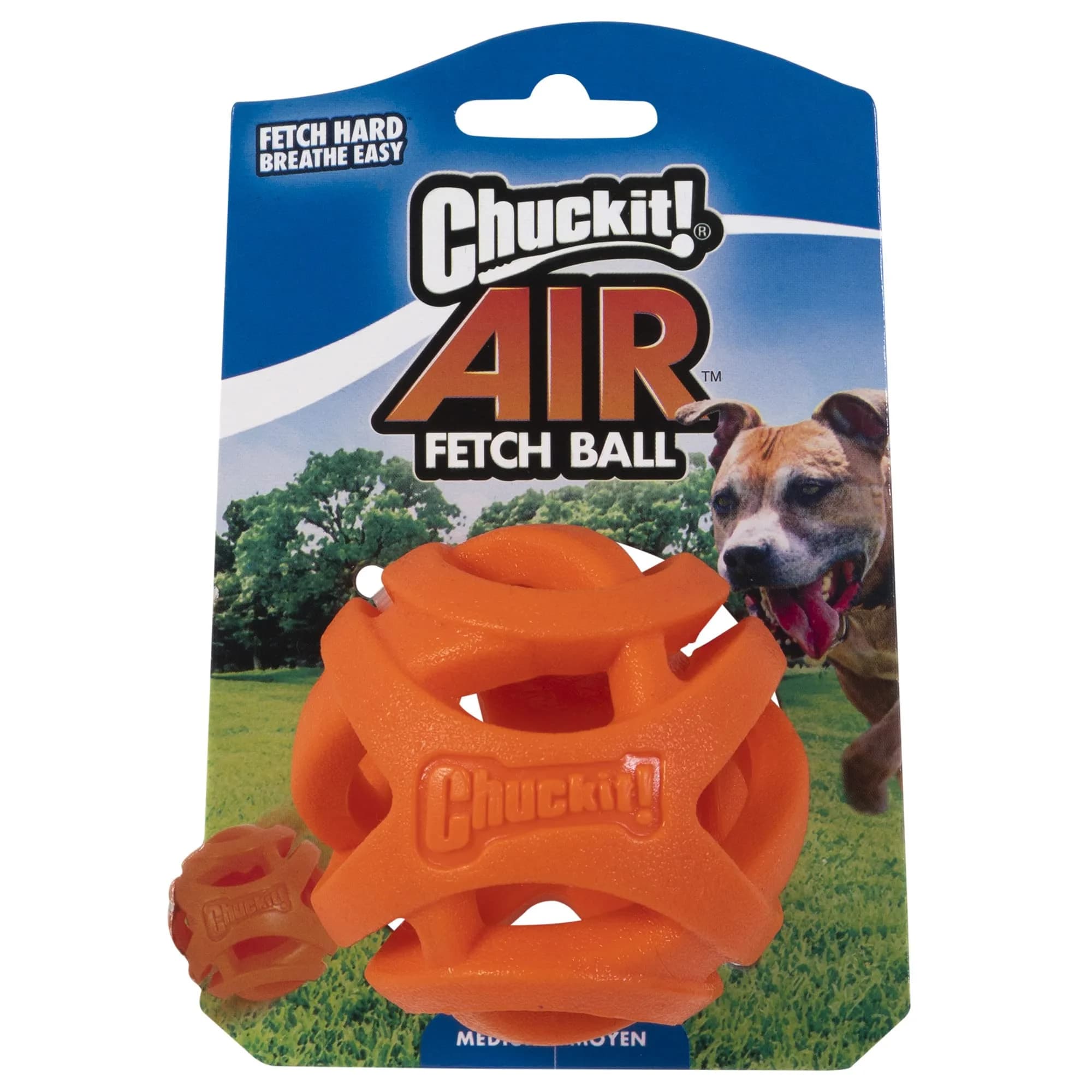 Chuckit! Air Fetch Dog Ball, Medium 2.5in | Breathable, Floating, Treat-Dispenser — Orange Fetch Ball