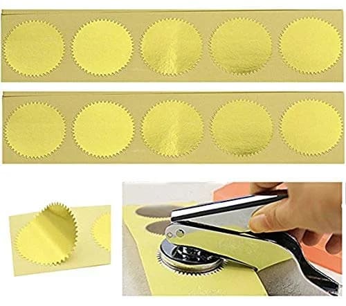 UNIQOOO Gold Embossed Foil Blank Certificate Sealing Stickers 100pcs (1.75" Diameter) | Classic Solid Pattern thumbnail 6