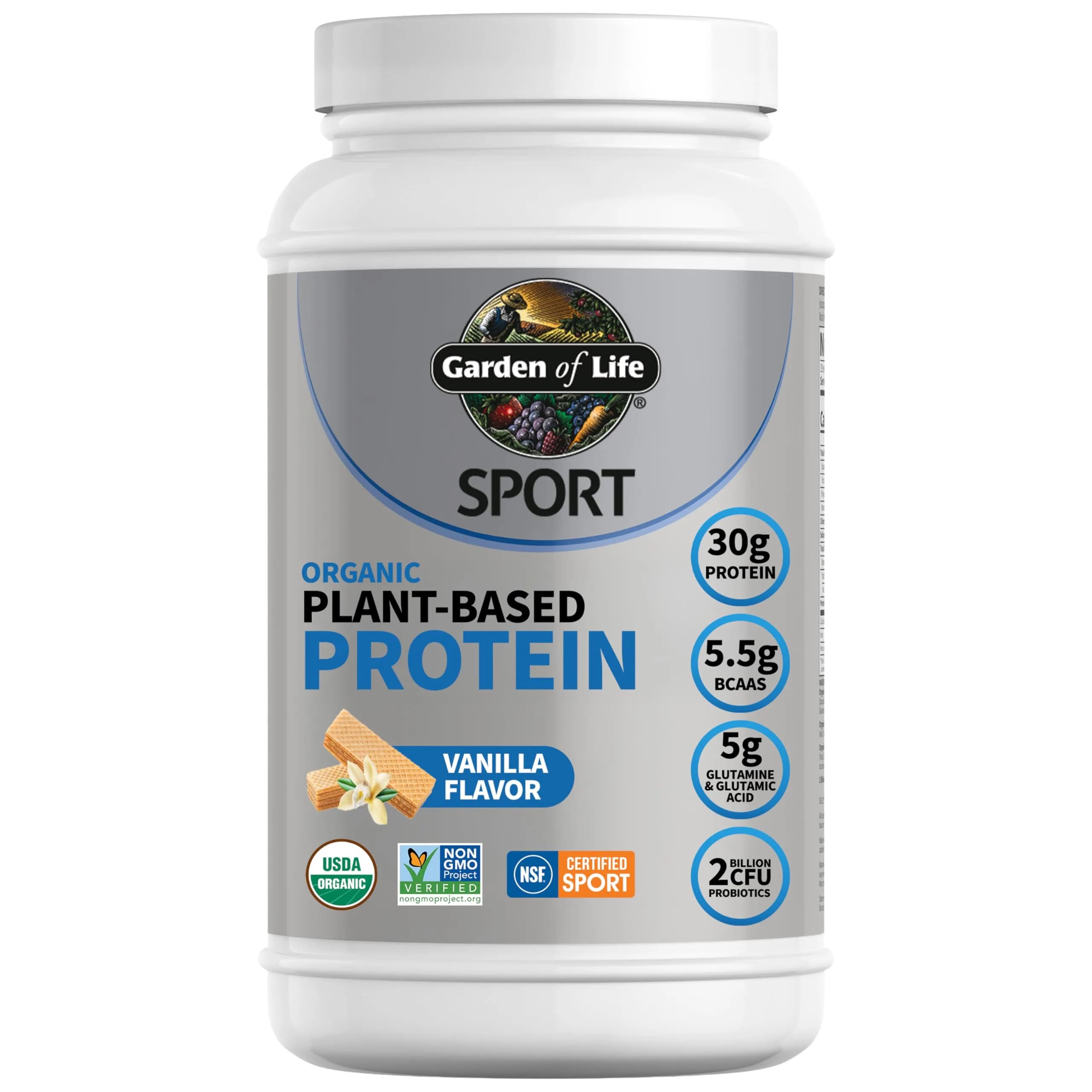 Garden of Life Vanilla protein powder tub Plant 19 servings
