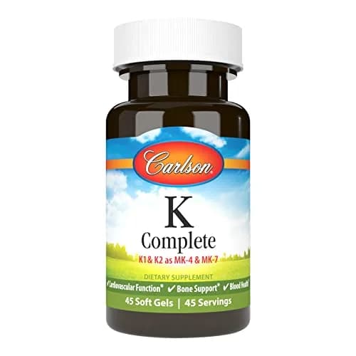 Carlson K Complete Vitamin K-1 & K2 45 Softgels thumbnail 1