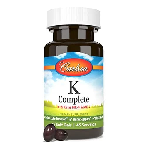 Carlson K Complete Vitamin K-1 & K2 45 Softgels thumbnail 5