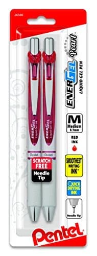 Pentel EnerGel Pearl Liquid Gel Pen 0.7mm Medium Line, Red Ink | Refillable, Smooth Writing thumbnail 1