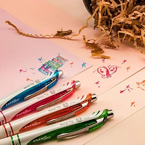 Pentel EnerGel Pearl Liquid Gel Pen 0.7mm Medium Line, Red Ink | Refillable, Smooth Writing thumbnail 8