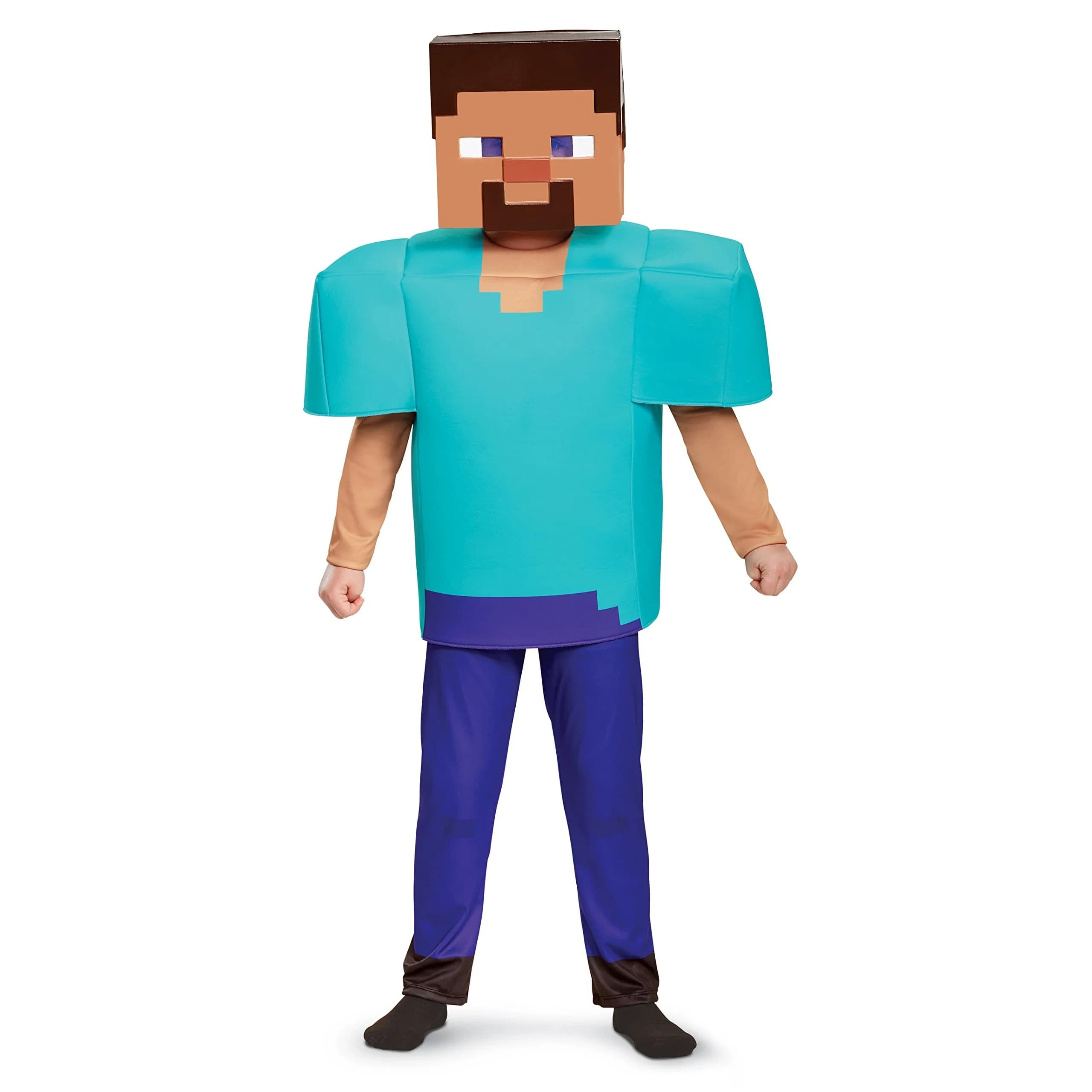 Disguise Minecraft Steve Deluxe Costume for Kids (7-8 Years) | Officially Licensed Halloween Dress Up