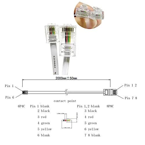 Honbay RJ11 to RJ45 Telephone Cable 1.8m (0.7ft) White | Connect Landline Phones & Modems to Internet thumbnail 2