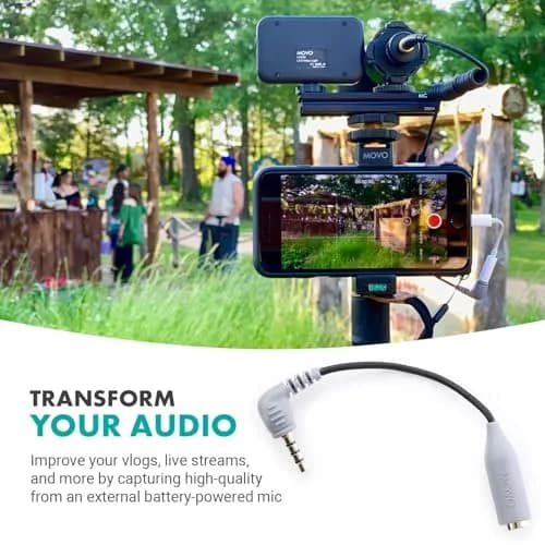 Movo MC3 3.5mm TRS to TRRS Adapter - Microphone for Smartphones & Tablets | High-Quality Audio thumbnail 4