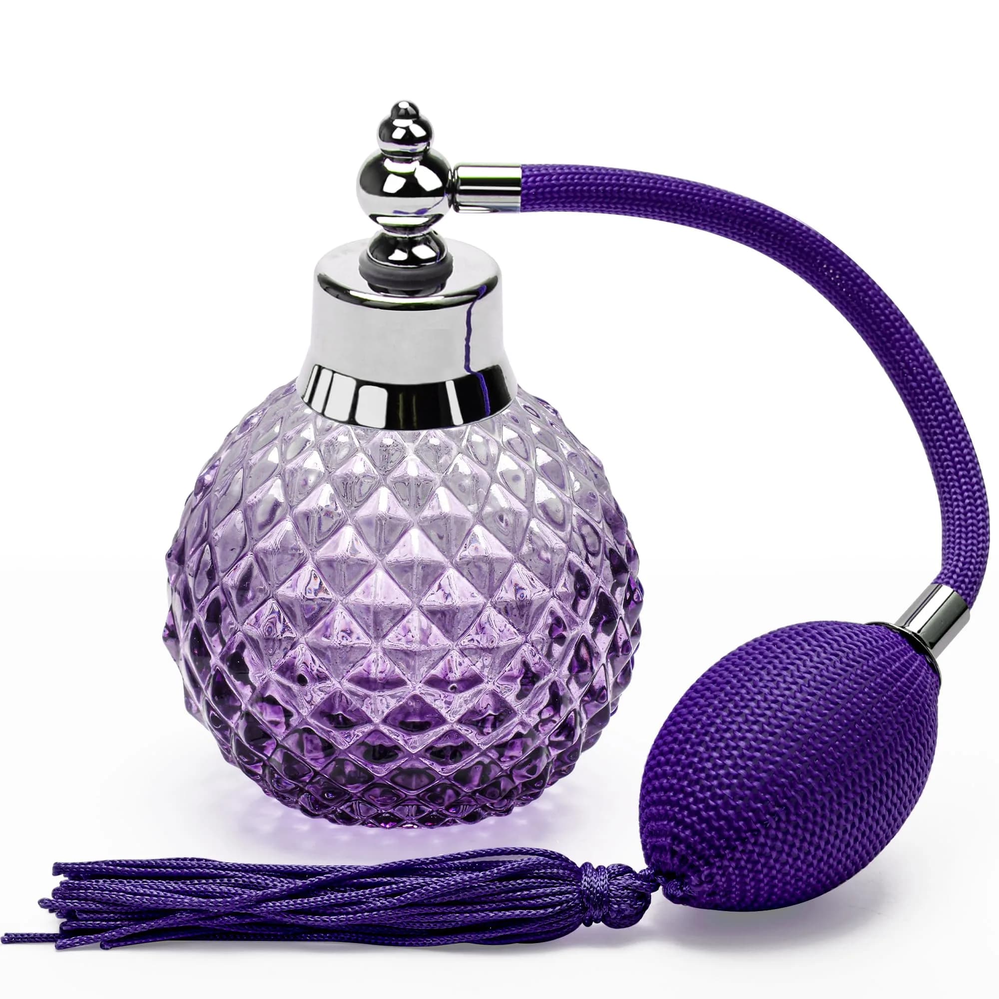 Coolrunner 100ml Perfume Bottle Vintage Atomizer, Purple | Refillable Crystal Spray - main product image