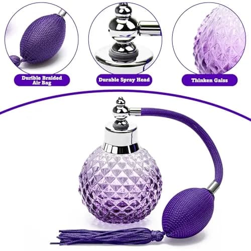 Coolrunner 100ml Perfume Bottle Vintage Atomizer, Purple | Refillable Crystal Spray thumbnail 3