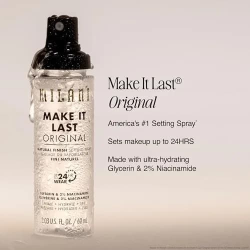 Milani Make It Last Original Natural Finish Setting Spray + Primer 59ml (2 Fl Oz) | Locks Makeup for 24 Hours thumbnail 3
