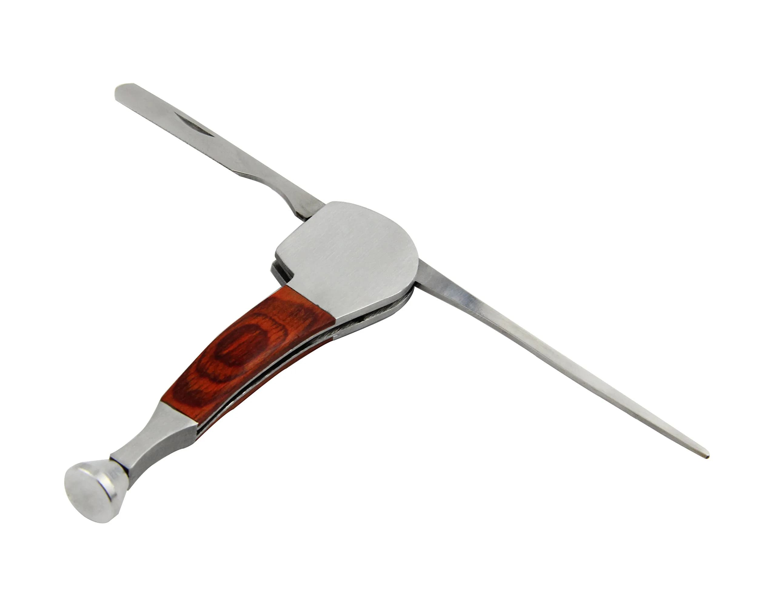 Milcraft 3-in-1 Tobacco Pipe Cleaner Tool Set with Rosewood Handle | Stainless Steel & Rosewood - main product image