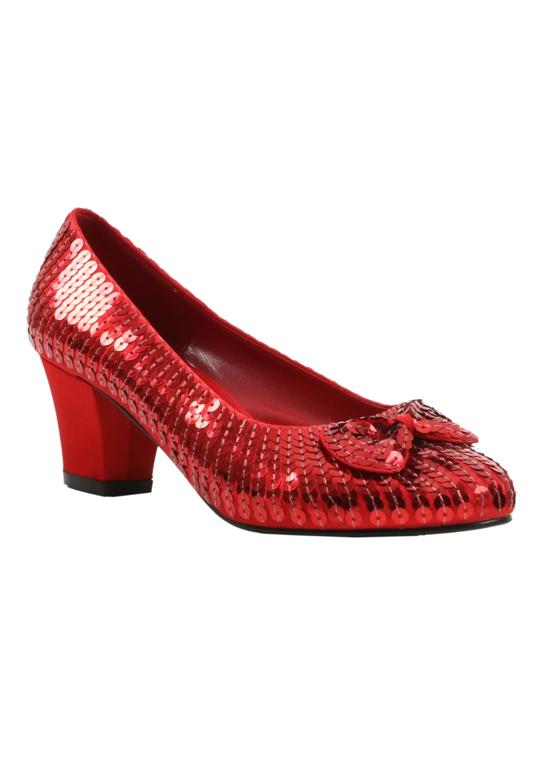 Ellie Shoes Child Red Sequin Shoes - M | 1.5" Heel, Satin & Sequins, Girls Footwear — Red