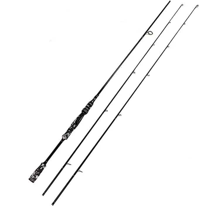 Entsport 7-Feet 2-Piece Spinning Fishing Rod | Medium Heavy, 2 Tips, Carbon Fiber