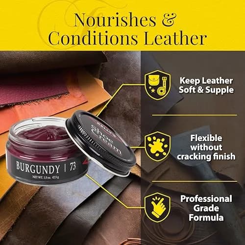 Kelly's Burgundy Shoe Polish Cream 45ml (1.5 oz) | Professional Leather Care thumbnail 5