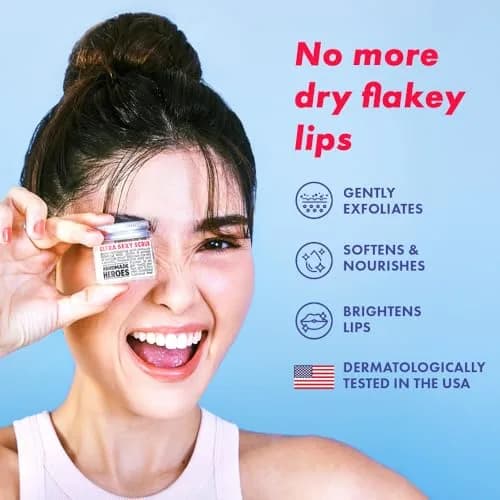 Handmade Heroes 100% Natural Lip Scrub 1oz | Vegan Coconut Lip Exfoliator for Dry & Dark Lips thumbnail 2
