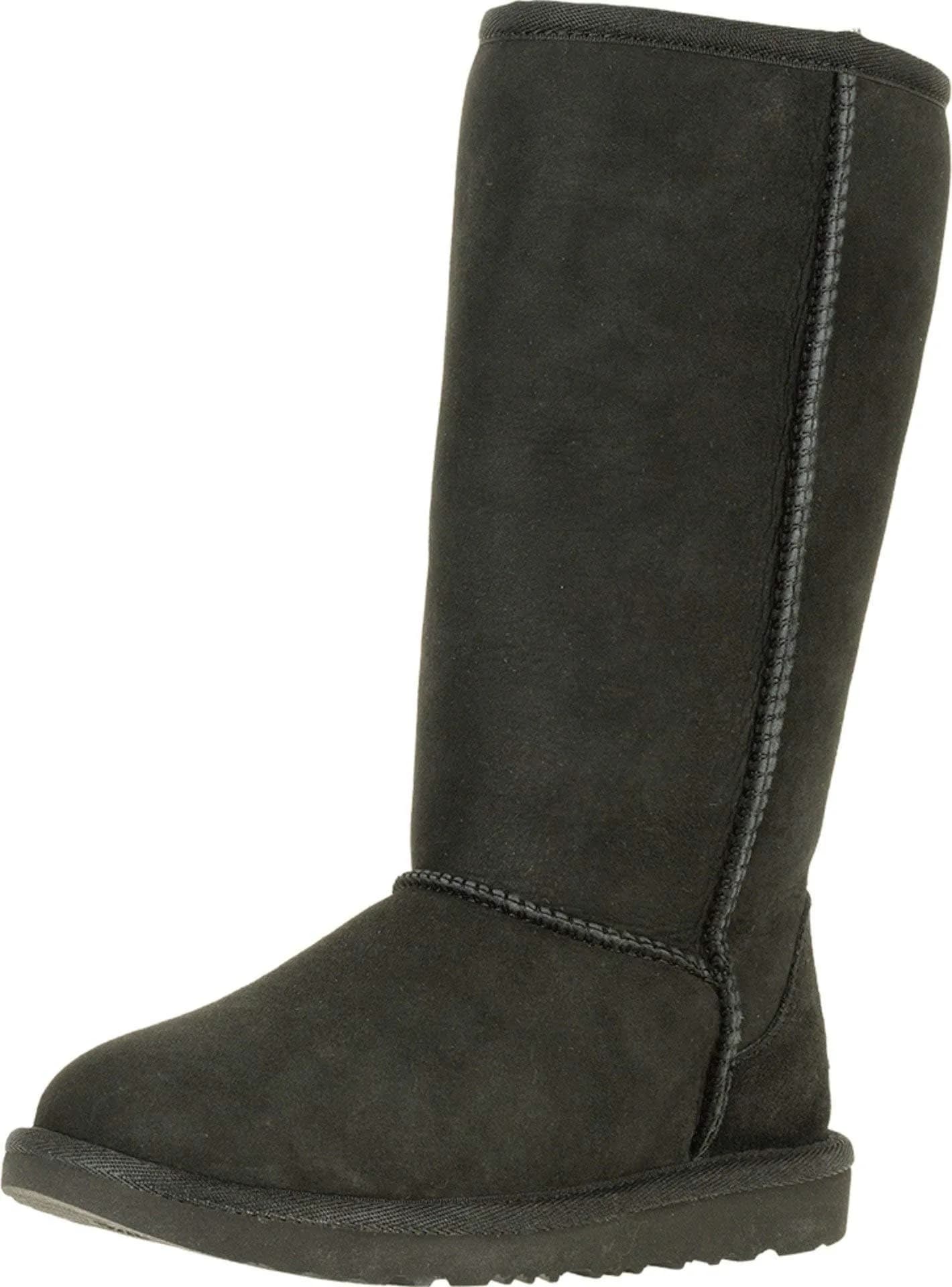 UGG Unisex-Child Classic Tall II Boot Black Big Kid 6 (28.58 cm / 11.25 in Shaft) — Black