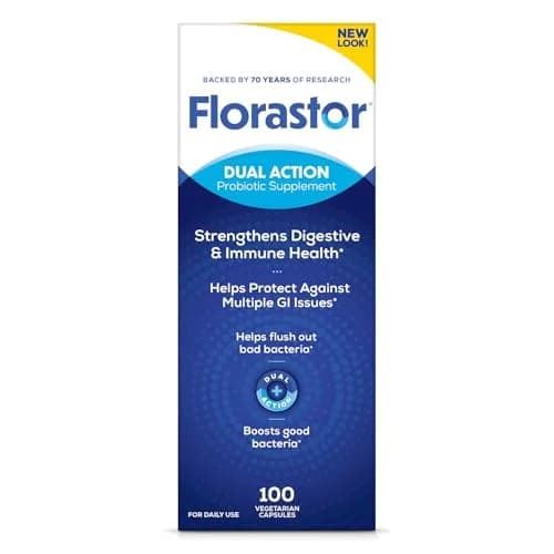 Florastor Probiotic for Digestive & Immune Support | 100 Vegetarian Capsules, Gluten-Free, Saccharomyces boulardii thumbnail 1