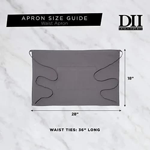 DII Plus Size Apron Gray | Unisex Cotton Kitchen Essential thumbnail 3