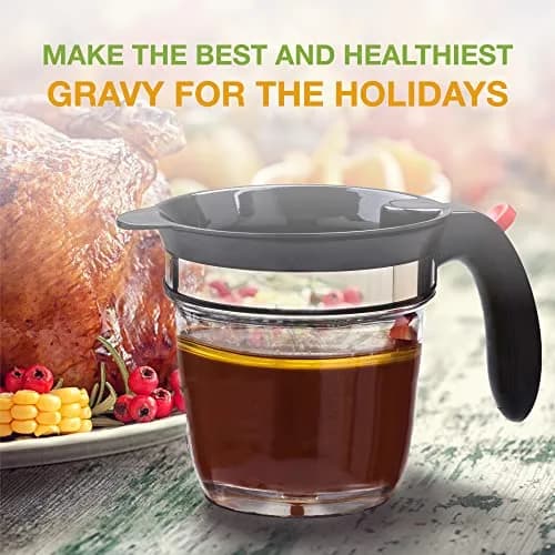 VONDIOR Food Strainer with Bottom Release | 4-Cup Grease Separator for Cooking & Juicing thumbnail 6