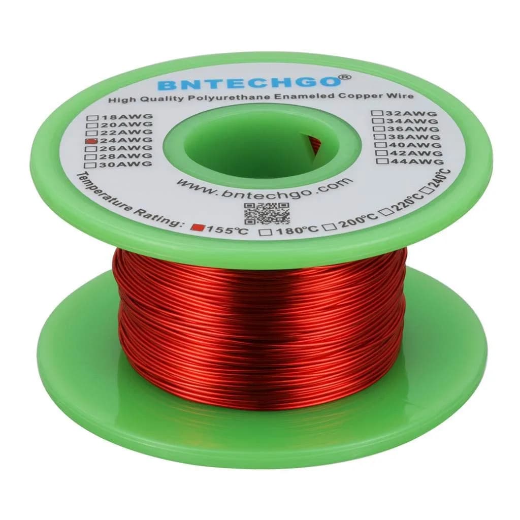 BNTECHGO 32 AWG Magnet Wire 1234 ft (4 oz) Red | High-Quality Enameled Copper Coil Wire — 24 AWG