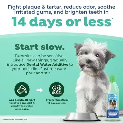 TropiClean Fresh Breath Max Strength Dog Teeth Cleaning Water Additive 473ml (16 fl oz) | VOHC Accepted for Plaque & Tartar Control thumbnail 3