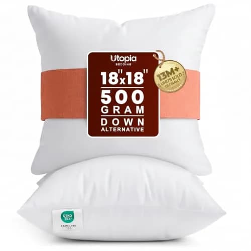 Utopia Bedding 18x18 Inch (45x45 cm) Pillow Inserts, White Throw Pillow Fillers | High-Rebound Fiber Core thumbnail 1