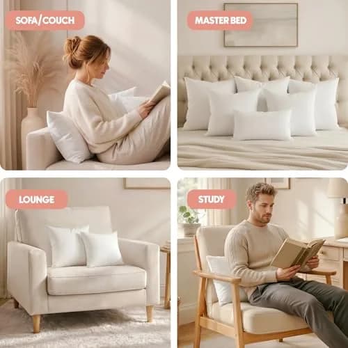Utopia Bedding 18x18 Inch (45x45 cm) Pillow Inserts, White Throw Pillow Fillers | High-Rebound Fiber Core thumbnail 5