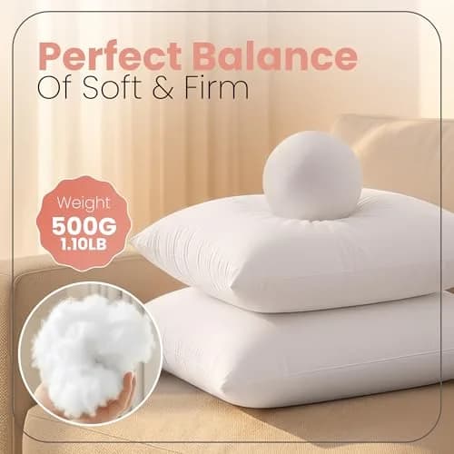 Utopia Bedding 18x18 Inch (45x45 cm) Pillow Inserts, White Throw Pillow Fillers | High-Rebound Fiber Core thumbnail 2