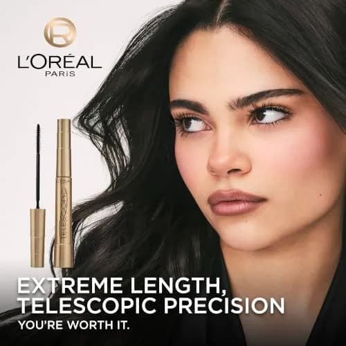L'Oreal Paris Original Telescopic Mascara, Washable Black Brown, 7.9ml (0.27 Fl Oz) | Lengthening & Separating Formula thumbnail 2