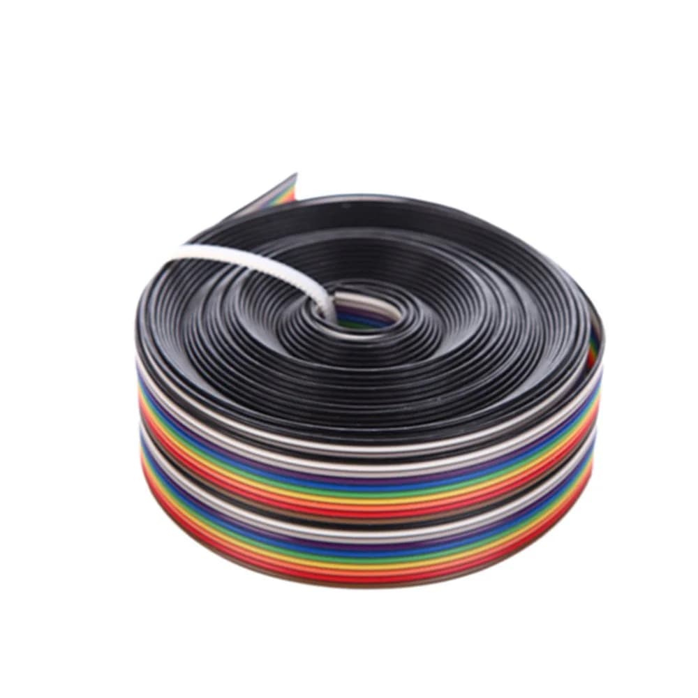 Eowpower 20 Pin Rainbow Color Flat Ribbon IDC Cable 5m | 2.54mm Pitch, Copper Material - main product image