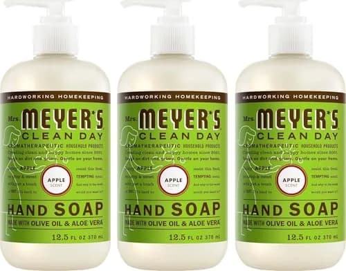 Mrs. Meyer's Clean Day Hand Soap Apple Scent 375ml (12.5 Fl Oz x 3) | Moisturizing Liquid Soap for Busy Hands thumbnail 1