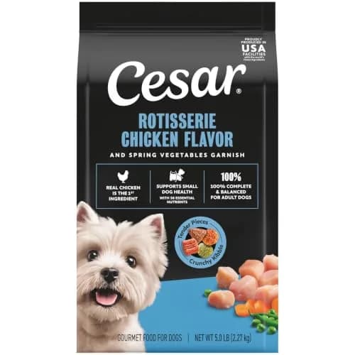 Cesar Small Breed Dry Dog Food Chicken Flavor & Spring Vegetables Garnish 2.27 kg (5 lb) | Real Chicken First Ingredient thumbnail 1