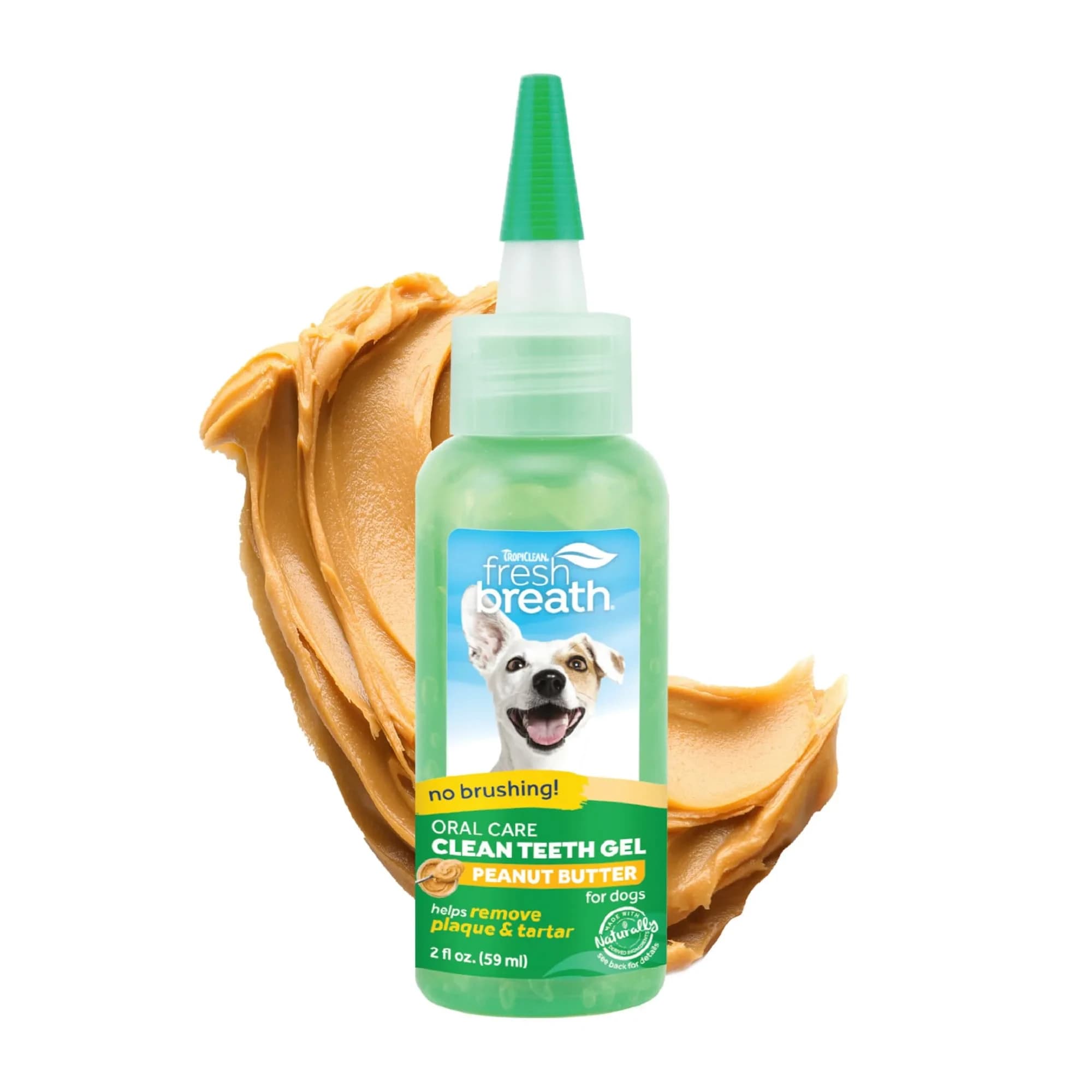 TropiClean Clean Teeth Gel for Dogs | Dog Dental Care | Breath Freshener | 59ml (2 Fl Oz) | Supports Oral Health — 2 Fl Oz / Peanut Butter