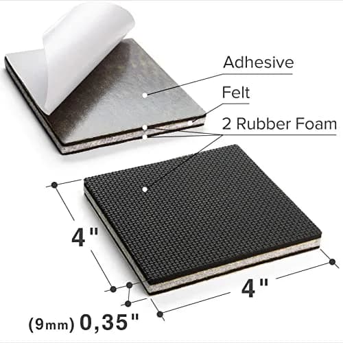 X-Protector Non Slip Furniture Pads 4 Inch Square (8 Pack) | Premium Furniture Grippers for Hardwood, Laminate, Tile Floors thumbnail 3