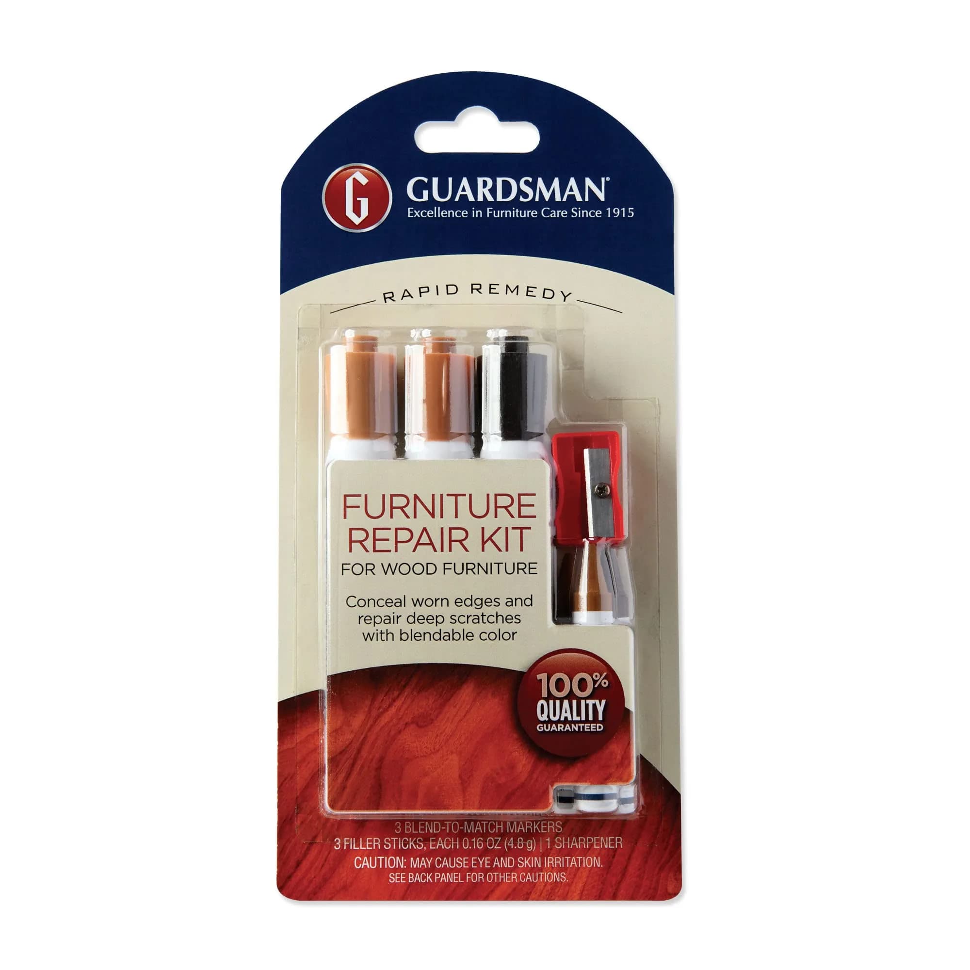 Guardsman Furniture Repair Kit | 3 Brown Tones for Wood Scratch & Gouge Repair - main product image