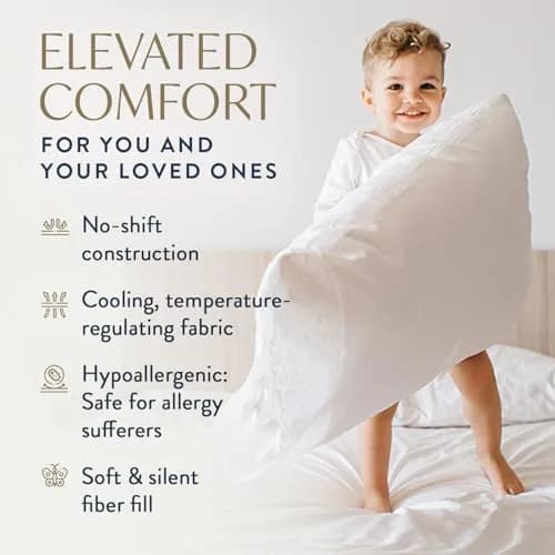 Digital Decor King Size Cotton Pillow Set of 2 | Cooling Hypoallergenic Support for Side & Back Sleepers thumbnail 4