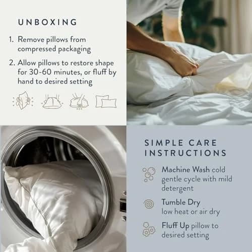 Digital Decor King Size Cotton Pillow Set of 2 | Cooling Hypoallergenic Support for Side & Back Sleepers thumbnail 7