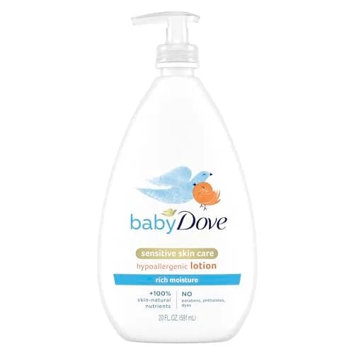 Baby Dove Sensitive Skin Care Body Lotion Rich Moisture 20 oz (591 ml) | Hypoallergenic & Dermatologist Tested thumbnail 1